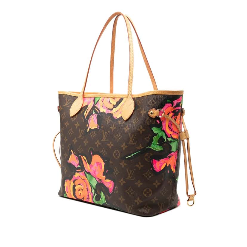 Louis Vuitton Monogram Roses Neverfull MM Brown Very good condition - Back View