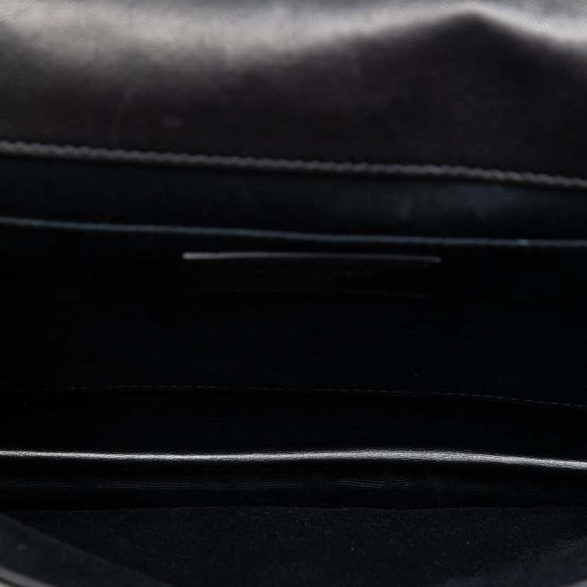 Saint Laurent Quilted Lambskin Envelope Pouch Black Leather Very good condition - Model View