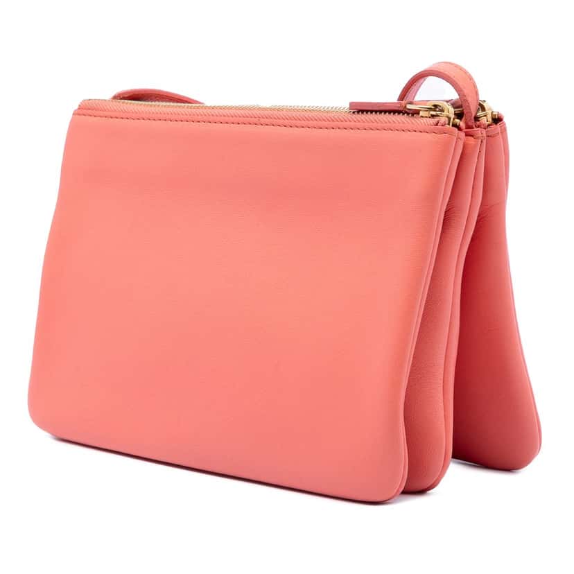 Celine Small Lambskin Trio Crossbody Pink Leather Very good condition - Back View