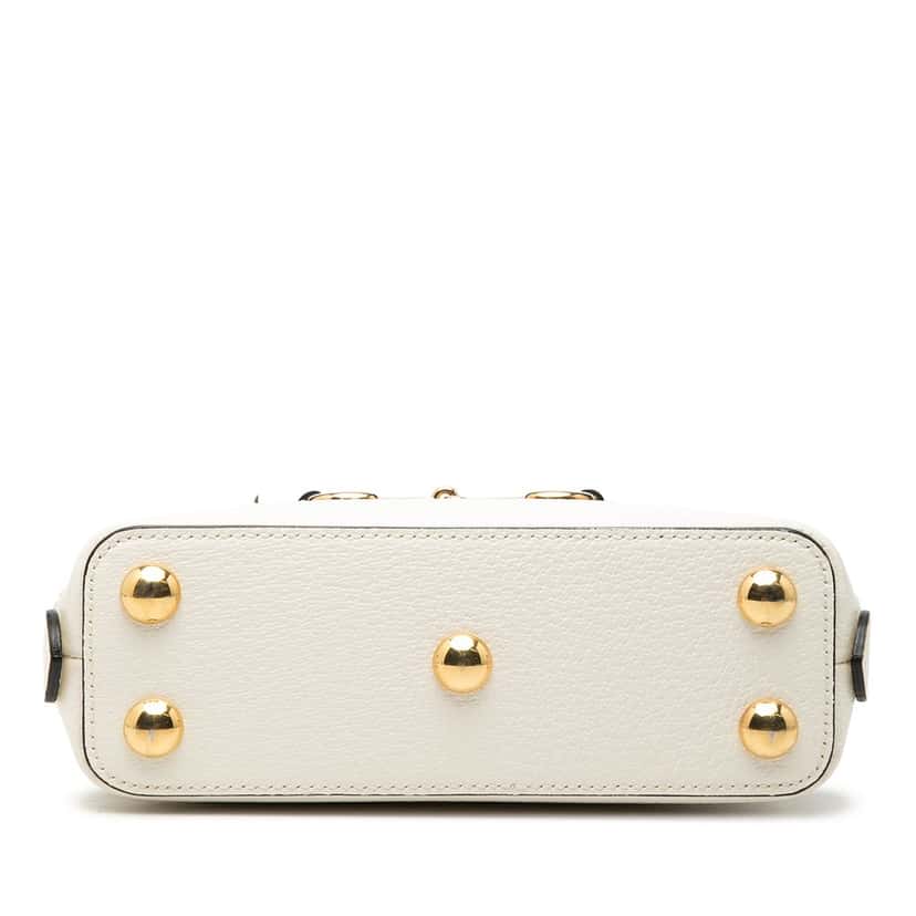 Gucci Adidas Mini Leather Horsebit 1955 Top Handle Bag White Leather Very good condition - Inside View