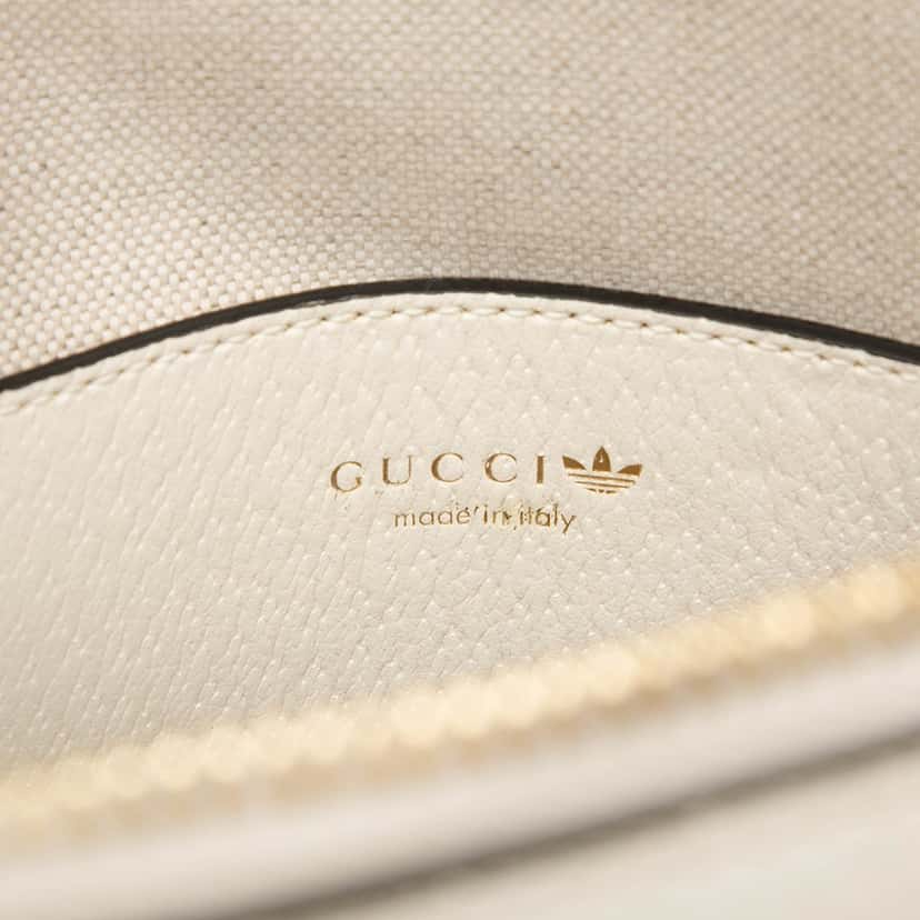 Gucci Adidas Mini Leather Horsebit 1955 Top Handle Bag White Leather Very good condition - Box View
