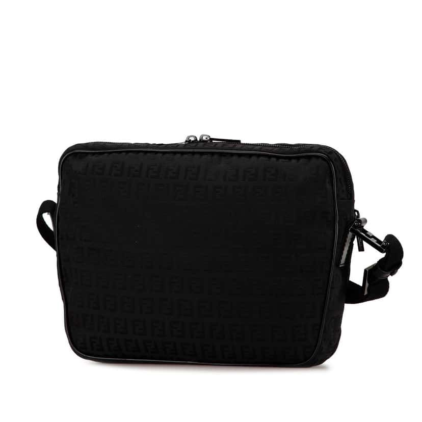 Fendi Zucchino Canvas Crossbody Black Very good condition - Back View