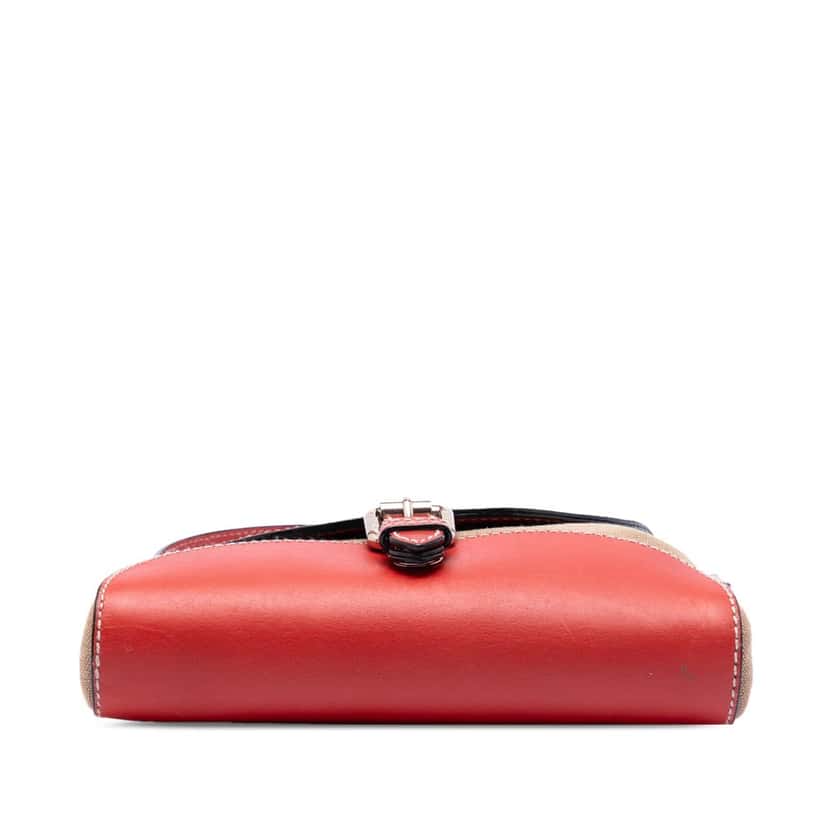 Burberry Leather and House Check Canvas Henham Crossbody Red Leather Very good condition - Inside View