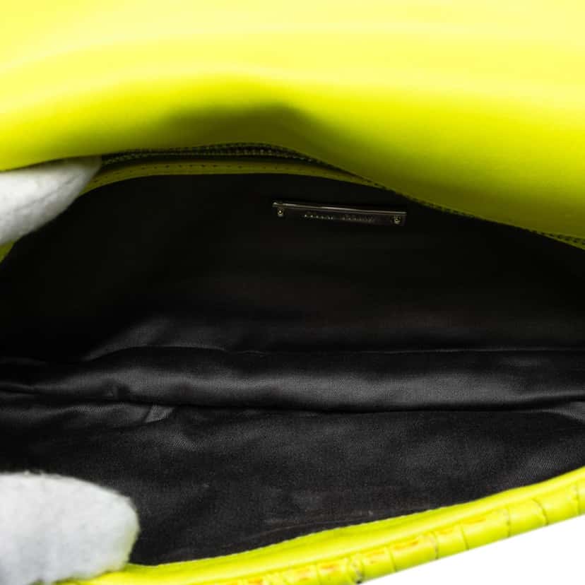 Miu Miu Matelasse Nappa Crystal Chain Satchel Yellow Leather Very good condition - Model View