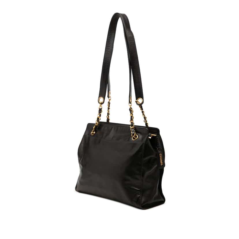 Chanel CC Caviar Chain Tote Black Leather Very good condition - Back View