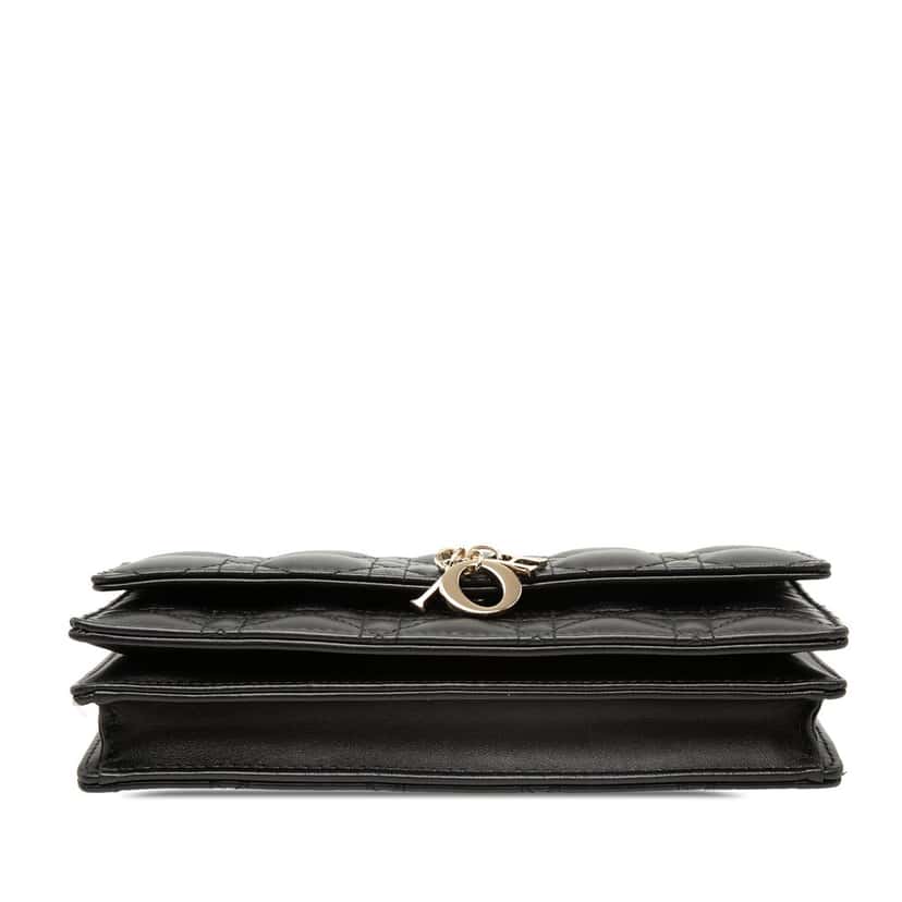 Dior Mini Lambskin Cannage My Dior Satchel Black Leather Very good condition - Inside View