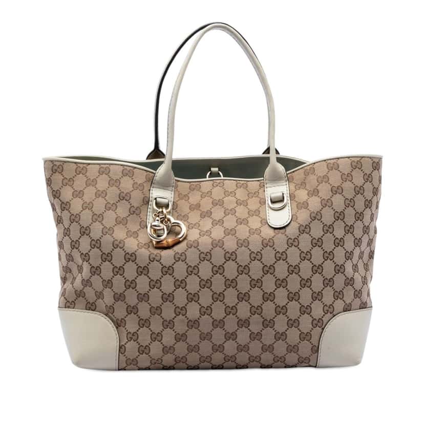 Gucci GG Canvas Heart Bit Tote Beige Very good condition - Front View