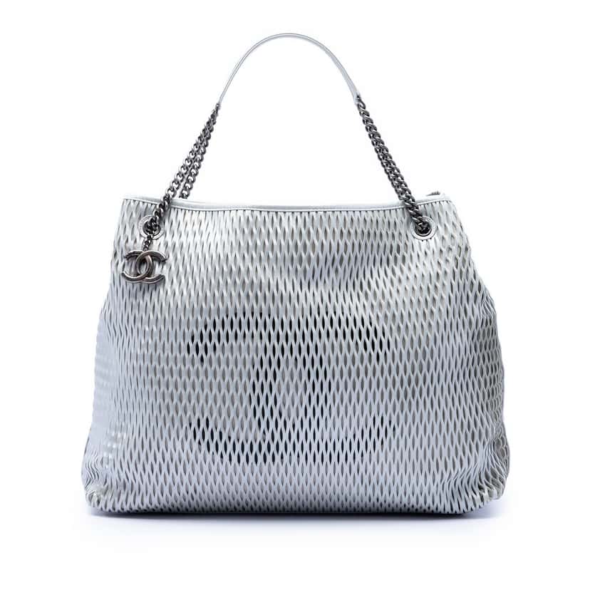 Chanel CC Perforated Leather Tote Other Leather Very good condition - Front View