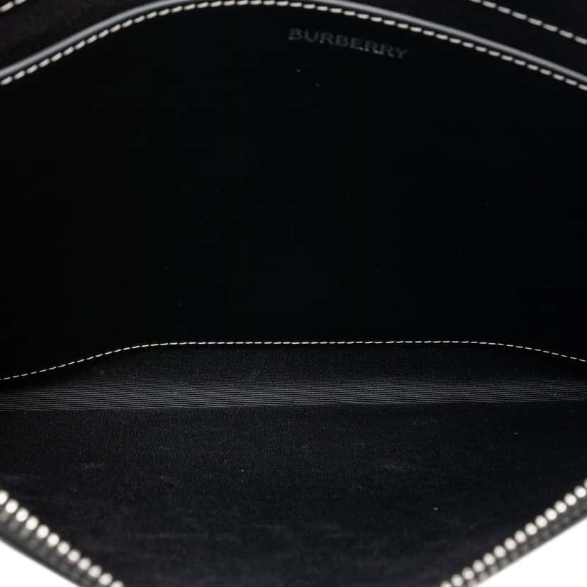 Burberry Check Coated Canvas Zip Pouch Brown Very good condition - Model View
