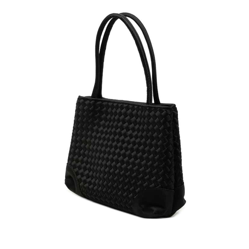 Bottega Veneta Mini Satin Intrecciato Tote Black Very good condition - Back View