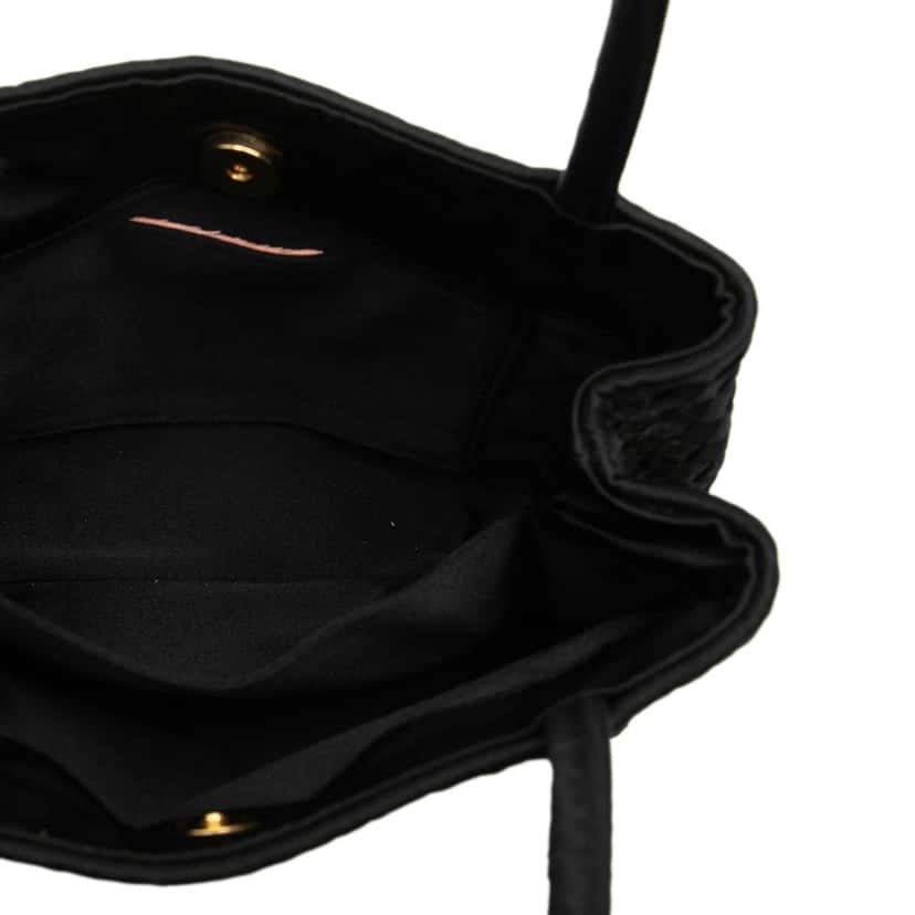Bottega Veneta Mini Satin Intrecciato Tote Black Very good condition - Model View