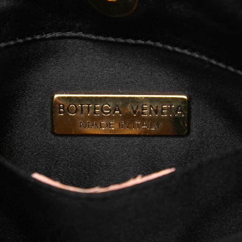 Bottega Veneta Mini Satin Intrecciato Tote Black Very good condition - Box View
