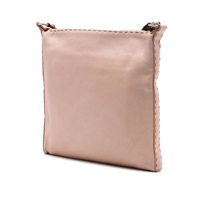 Fendi Leather Selleria Crossbody Pink Leather Very good condition - Back View