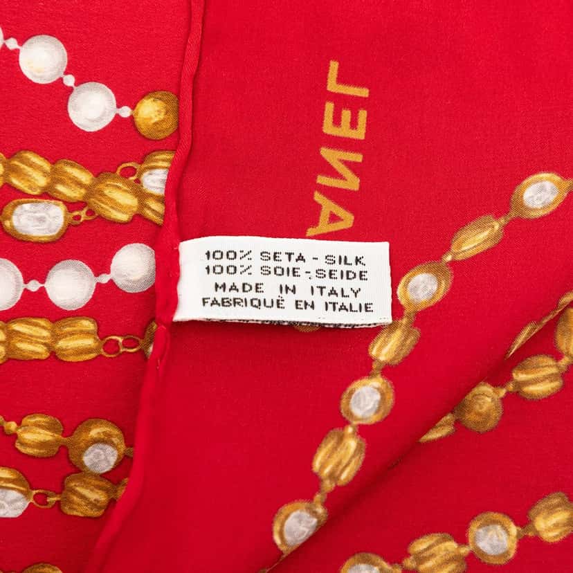 Chanel Gripoix Print Silk Scarf Red Very good condition - Back View