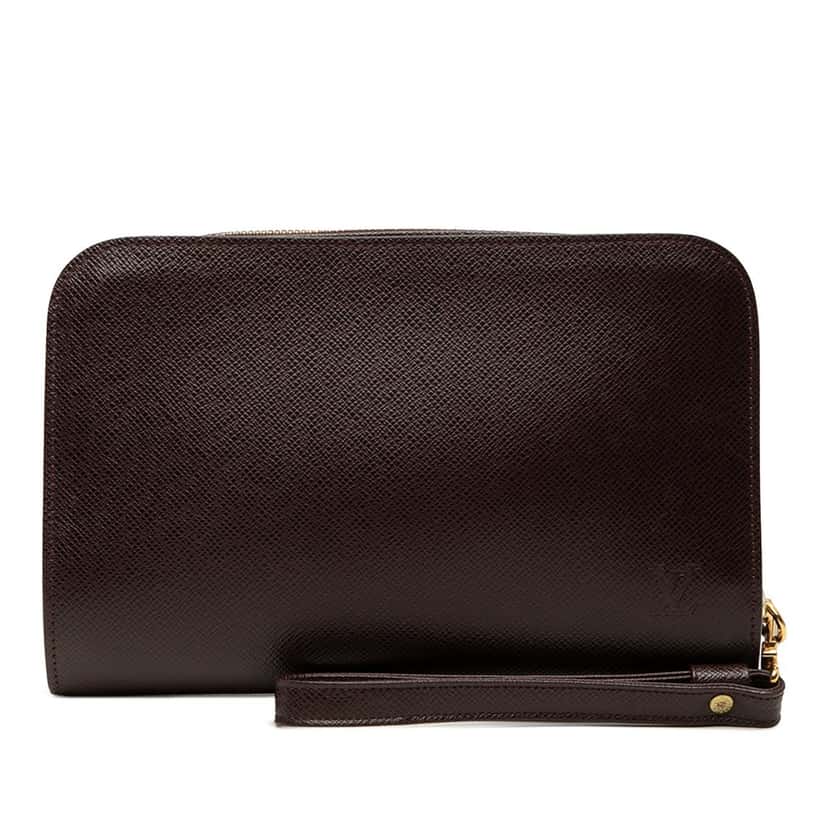 Louis Vuitton Taiga Pochette Baikal Red Leather Very good condition - Front View