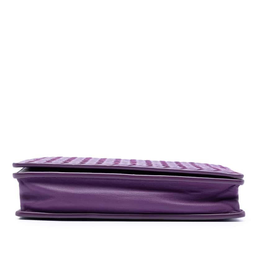 Bottega Veneta Nappa Intrecciato Wallet On Chain Purple Leather Very good condition - Inside View