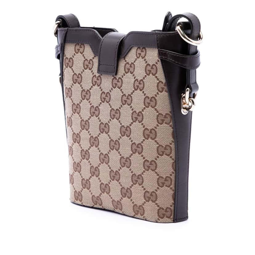 Gucci Mini GG Canvas Web Bucket Bag Beige Very good condition - Back View