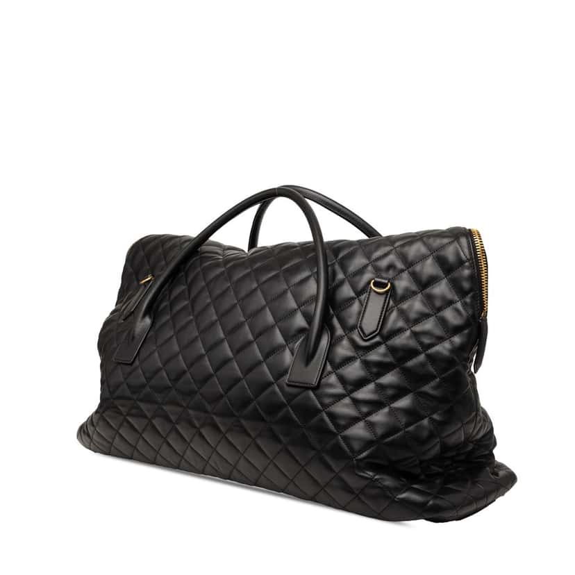 Saint Laurent Quilted Calfskin ES Giant Travel Bag Black Leather Very good condition - Back View