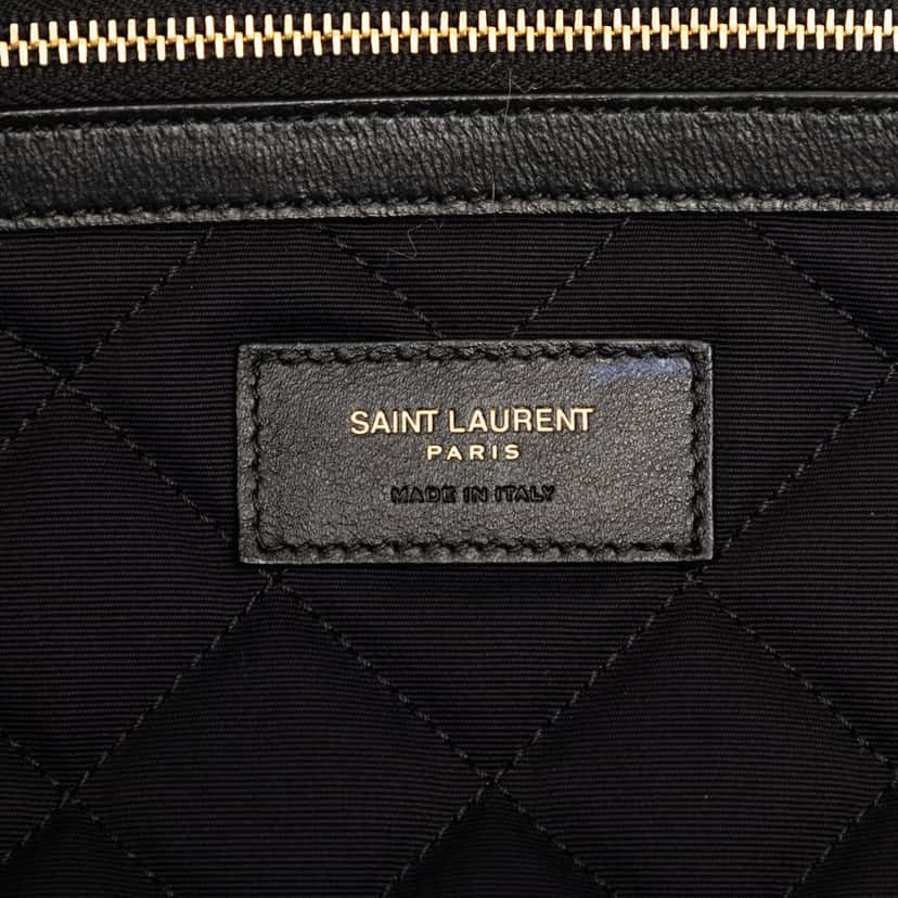 Saint Laurent Quilted Calfskin ES Giant Travel Bag Black Leather Very good condition - Box View