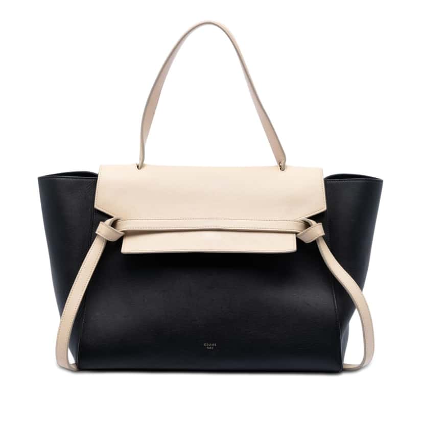 Celine Mini Bicolor Smooth Calfskin Belt Bag Black Leather Very good condition - Front View