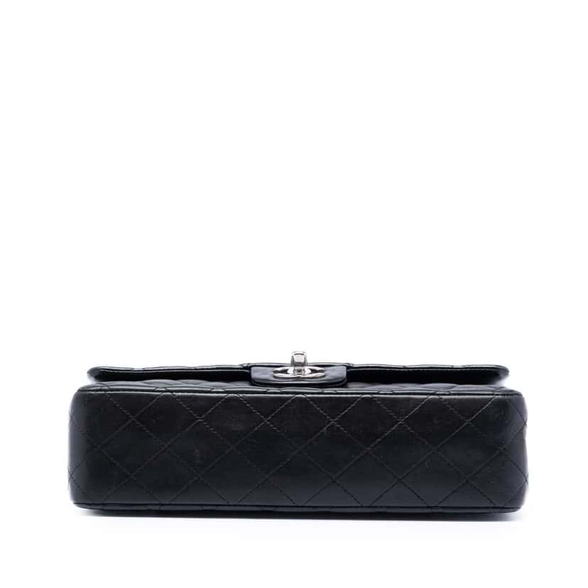 Chanel Medium Classic Lambskin Double Flap Black Leather Very good condition - Inside View