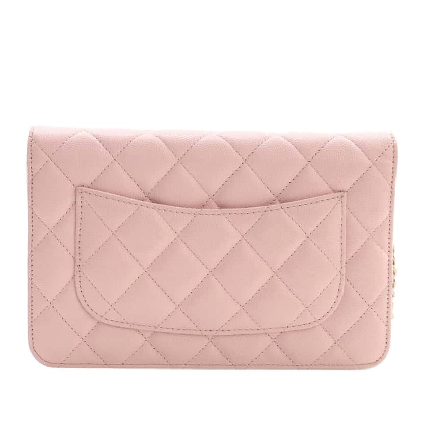 Chanel Classic Caviar Wallet On Chain Pink Leather Very good condition - Model View