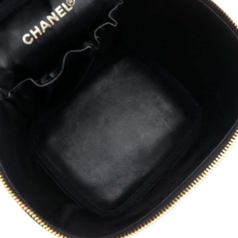 Chanel CC Caviar Vanity Case Black Leather Very good condition - Model View