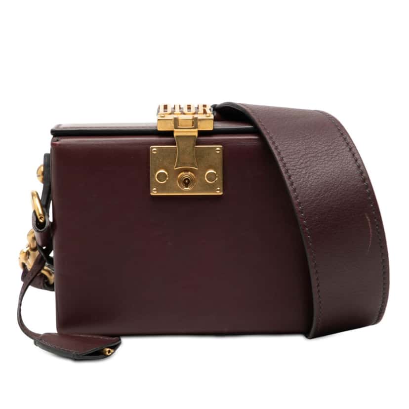 Dior Lambskin Dioraddict Lockbox Crossbody Red Leather Very good condition - Front View