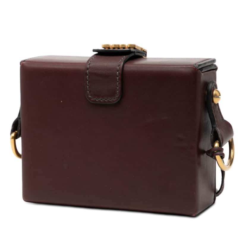 Dior Lambskin Dioraddict Lockbox Crossbody Red Leather Very good condition - Back View