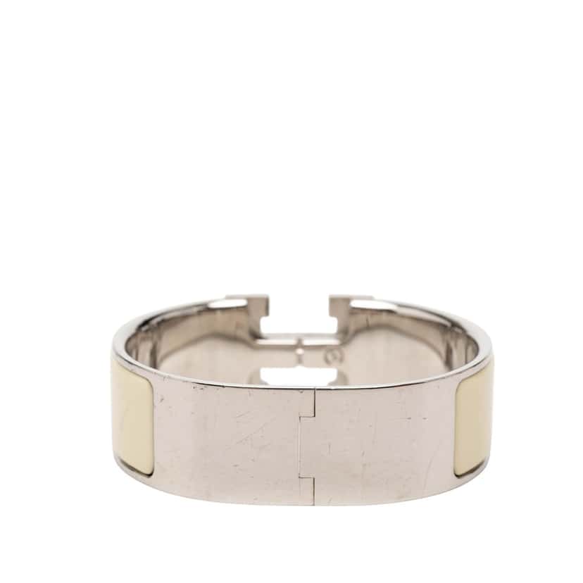 Hermès Wide Enamel Clic Clac H Bracelet PM Beige Very good condition - Inside View