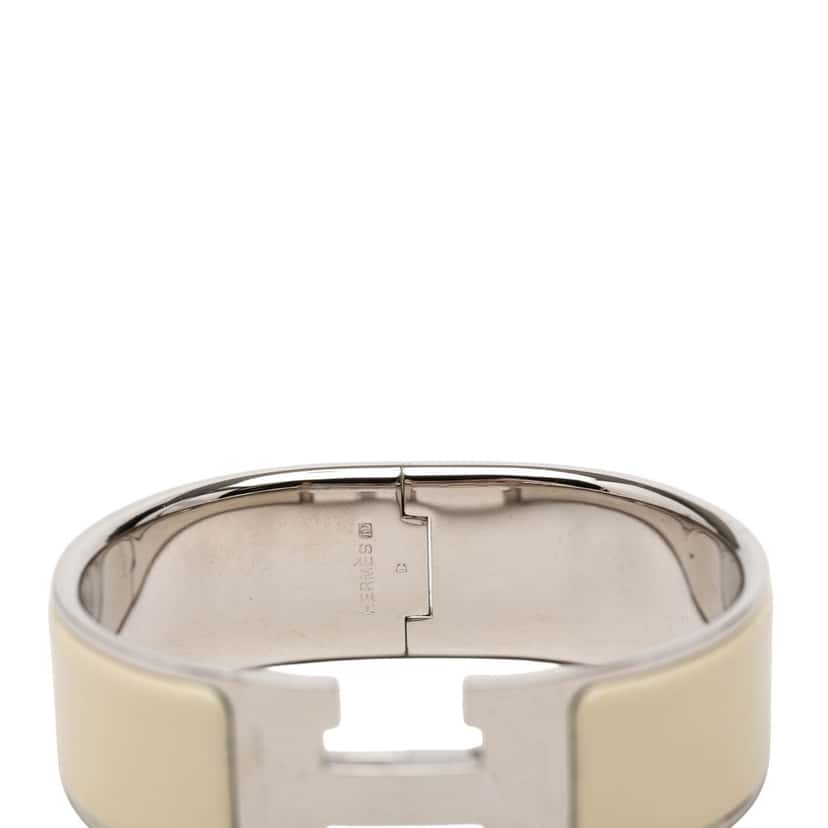 Hermès Wide Enamel Clic Clac H Bracelet PM Beige Very good condition - Box View