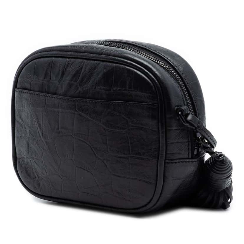 Saint Laurent Mini Croc Embossed Leather Blogger Camera Bag Black Leather Very good condition - Back View