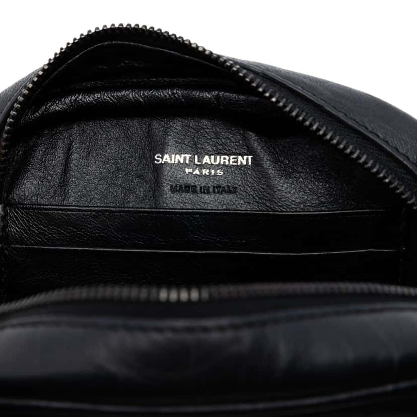 Saint Laurent Mini Croc Embossed Leather Blogger Camera Bag Black Leather Very good condition - Box View