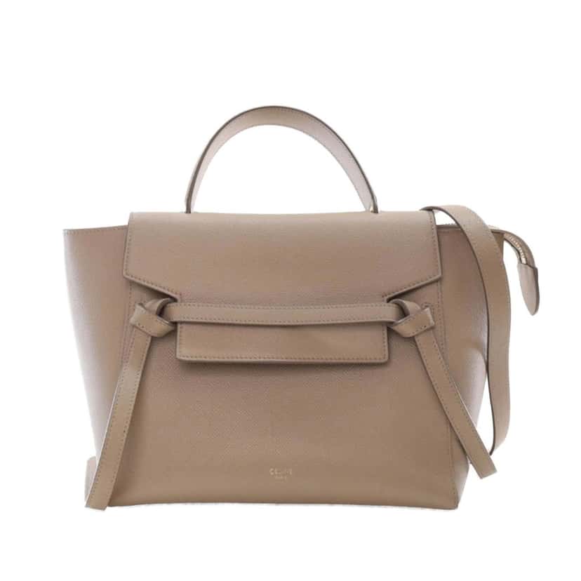 Celine Nano Grained Calfskin Belt Bag Beige Leather Very good condition - Front View