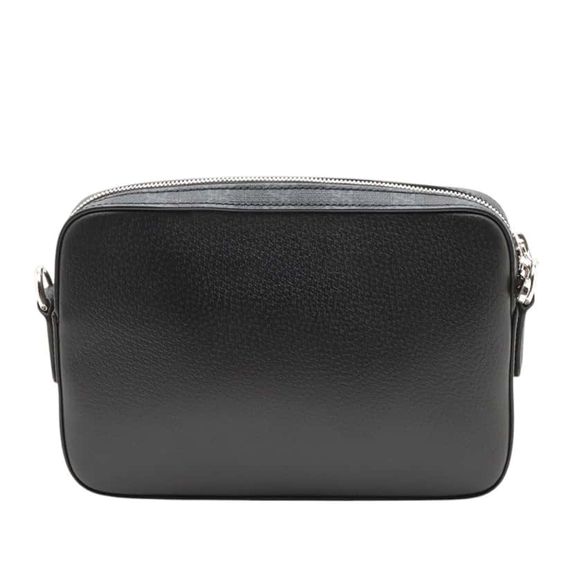 Gucci GG Supreme Trimmed Calfskin Crossbody Black Leather Very good condition - Back View