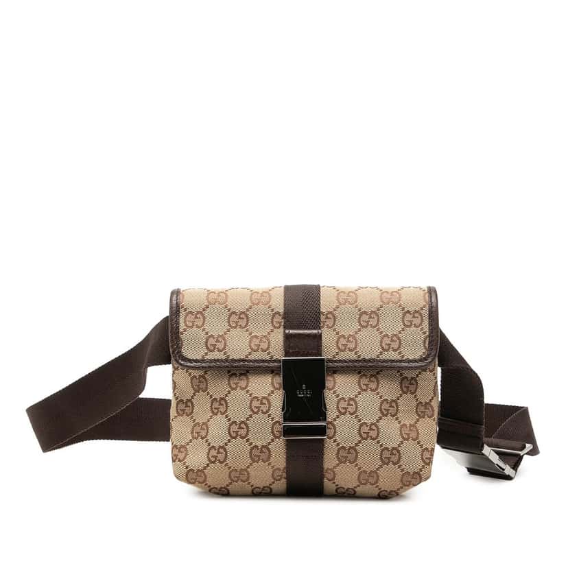 Gucci GG Canvas Belt Bag Beige Very good condition - Front View