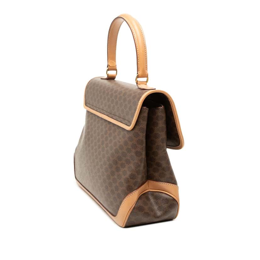 Celine Macadam Coated Canvas Top Handle Bag Brown Very good condition - Back View