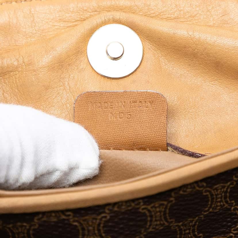 Celine Macadam Coated Canvas Clutch Brown Very good condition - Box View