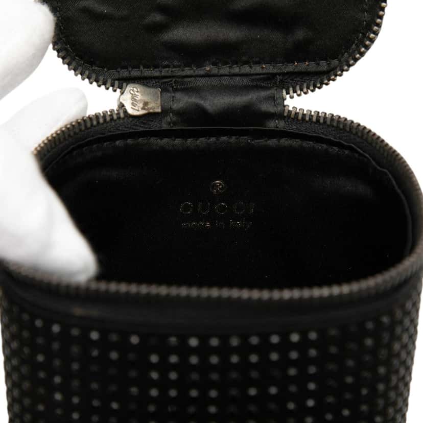 Gucci Studded Leather Vanity Bag Black Leather Very good condition - Box View