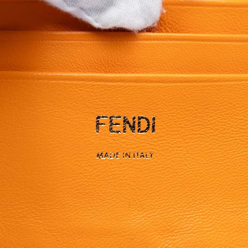 Fendi Mini Zucca Embossed Leather Baguette Satchel Orange Leather Very good condition - Box View