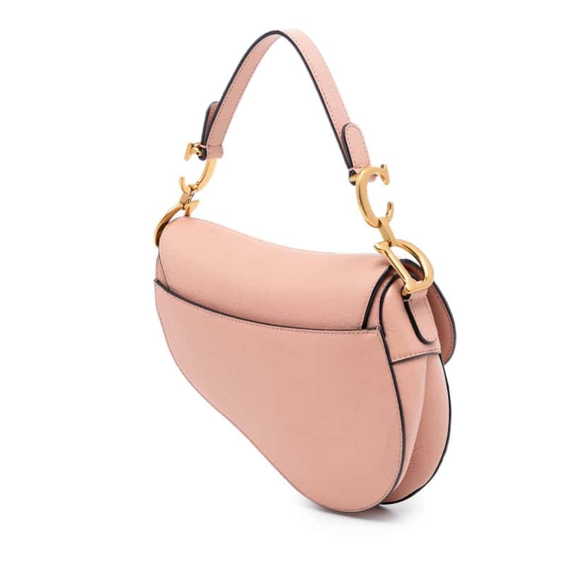 Dior Mini Goatskin Saddle Bag Pink Leather Very good condition - Back View