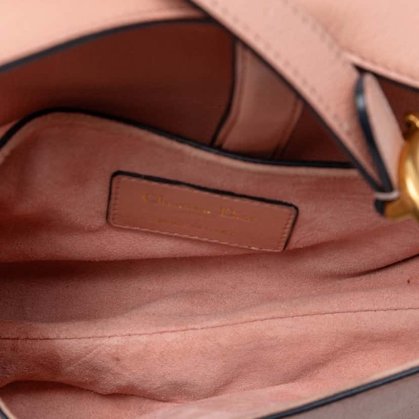 Dior Mini Goatskin Saddle Bag Pink Leather Very good condition - Model View