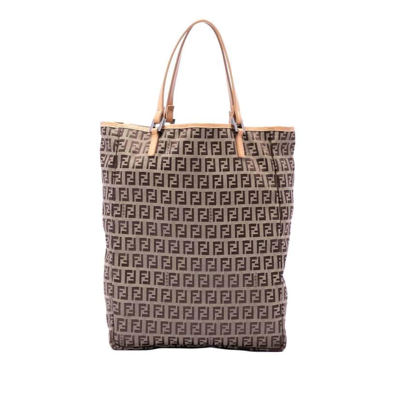 Fendi Zucchino Canvas Tote Beige Very good condition - Front View