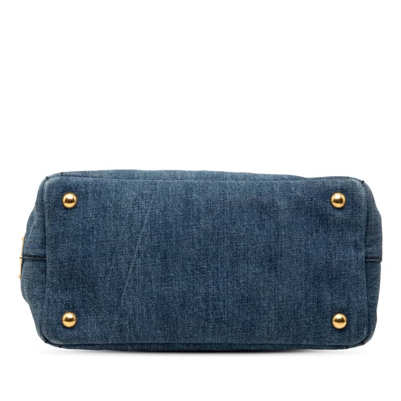 Prada Small Denim Canapa Logo Satchel Blue Very good condition - Inside View