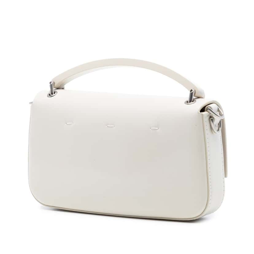 Fendi Calfskin Baguette Phone Pouch Satchel White Leather Very good condition - Back View