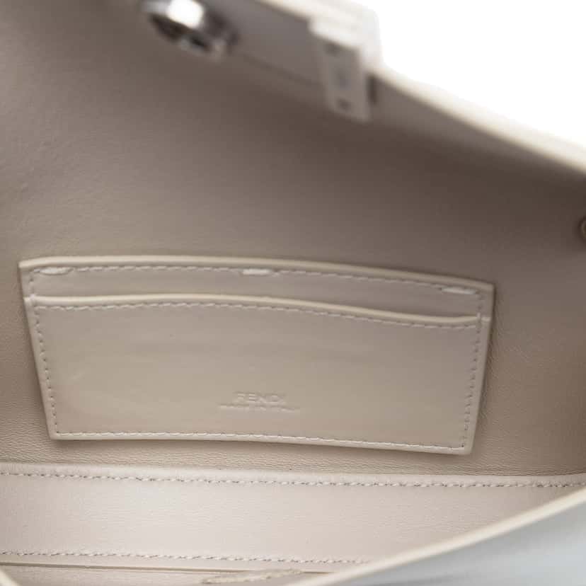 Fendi Calfskin Baguette Phone Pouch Satchel White Leather Very good condition - Model View