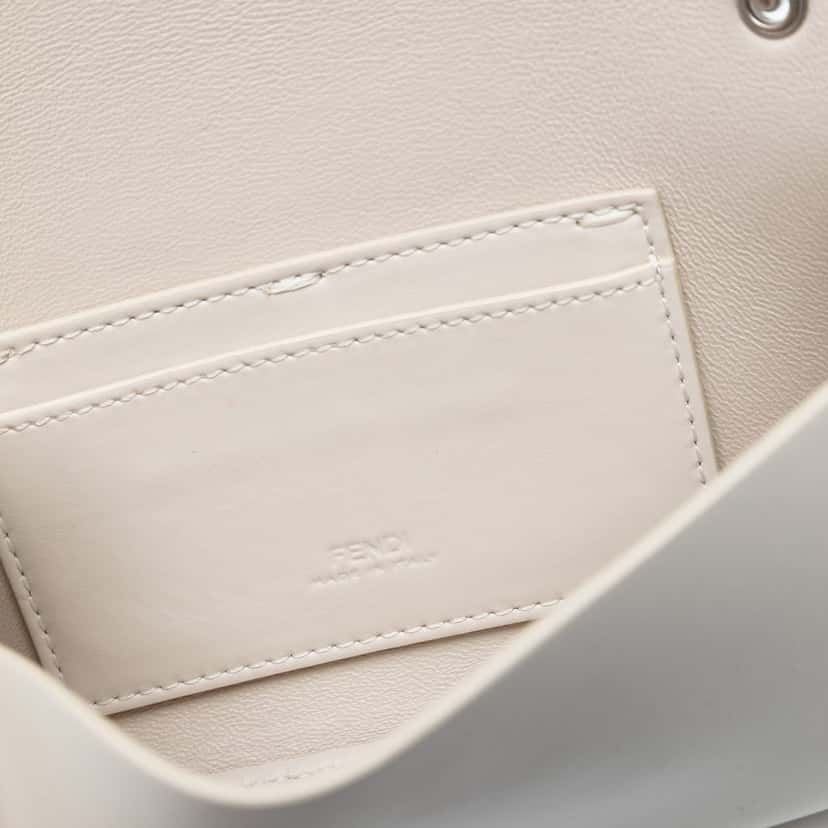 Fendi Calfskin Baguette Phone Pouch Satchel White Leather Very good condition - Box View