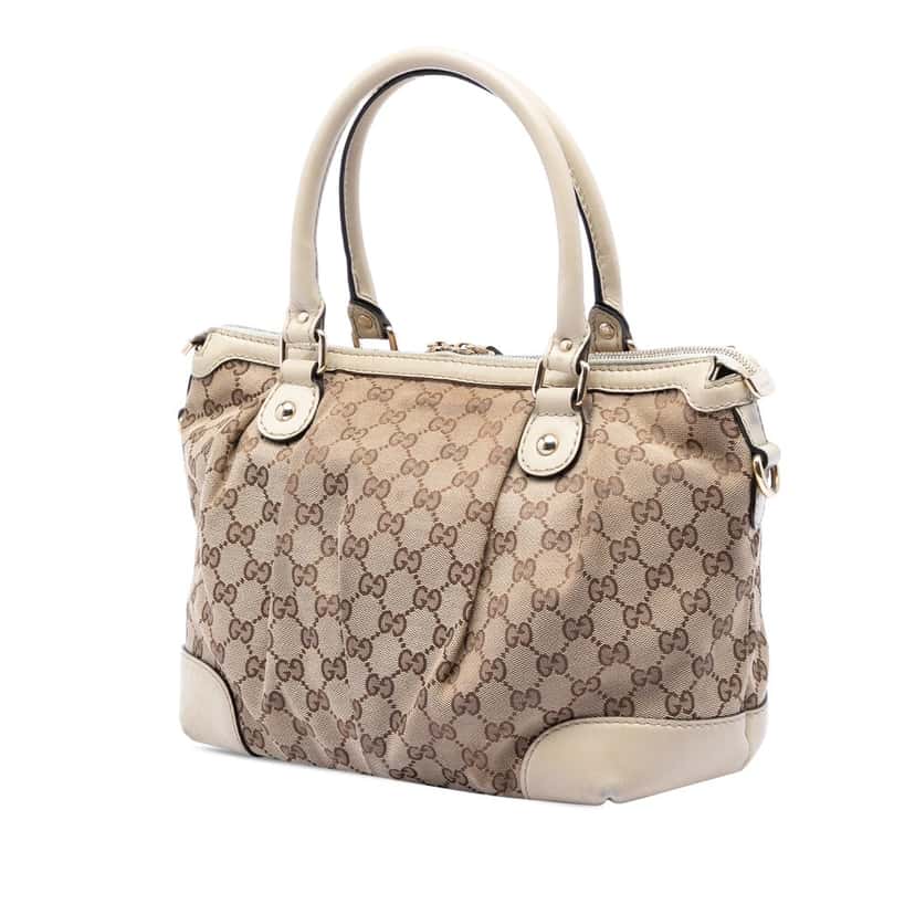 Gucci GG Canvas Sukey Satchel Beige Very good condition - Back View