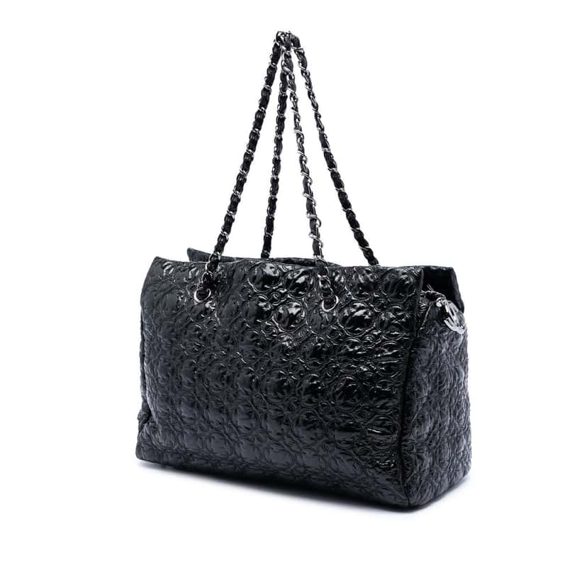 Chanel Quilted Vinyl Rock in Moscow Tote Black Plastic Very good condition - Back View
