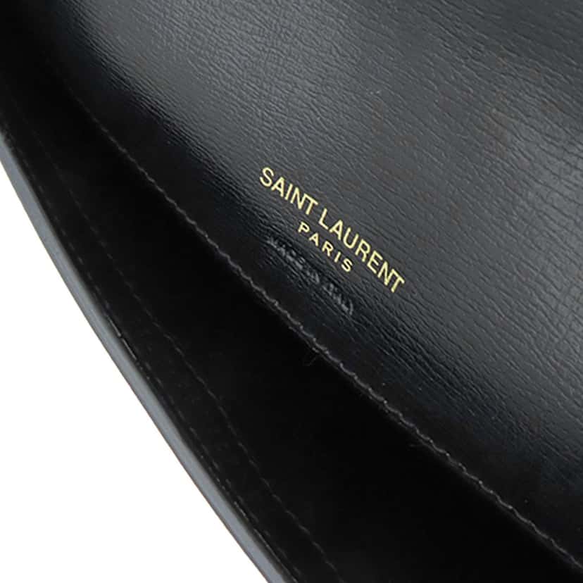 Saint Laurent Smooth Calfskin Monogram Cassandre Phone Holder Black Leather Very good condition - Model View